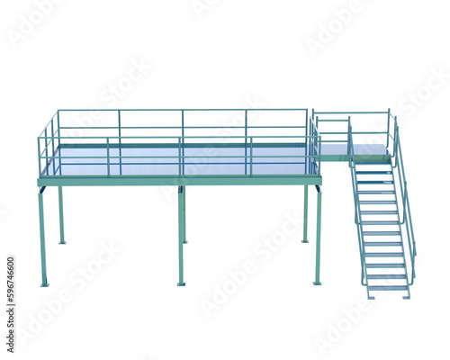 Stairs isolated on transparent background 3d rendering illustration