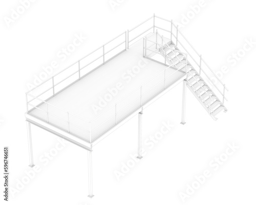 Stairs isolated on transparent background 3d rendering illustration