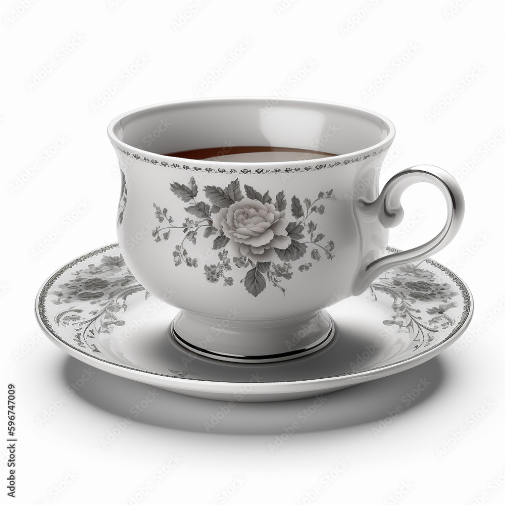 Cup of tea or coffee on a white isolated background, Generative AI Cup of tea or coffee on a white isolated background, Generative AI