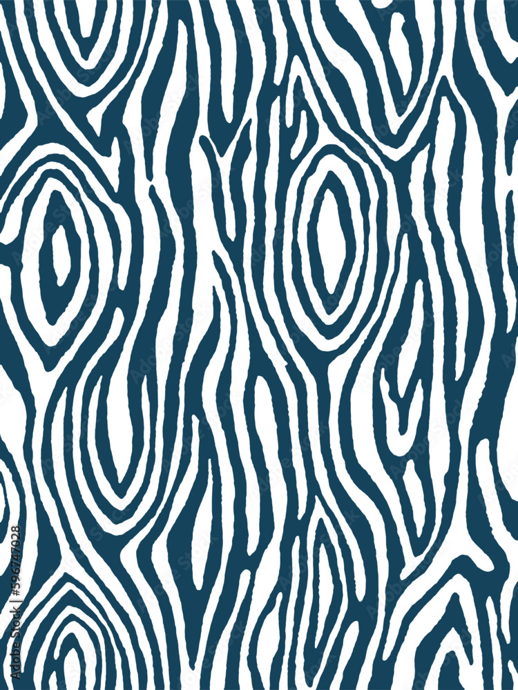 Nature Pattern. Organic Texture. Wooden Background. Wooden Stripes. Indigo Blue Color. Exotic Animal Print. Safari Stylish Pattern. Savannah Fashion. Zebra Pattern. Fabric and Textiles.
