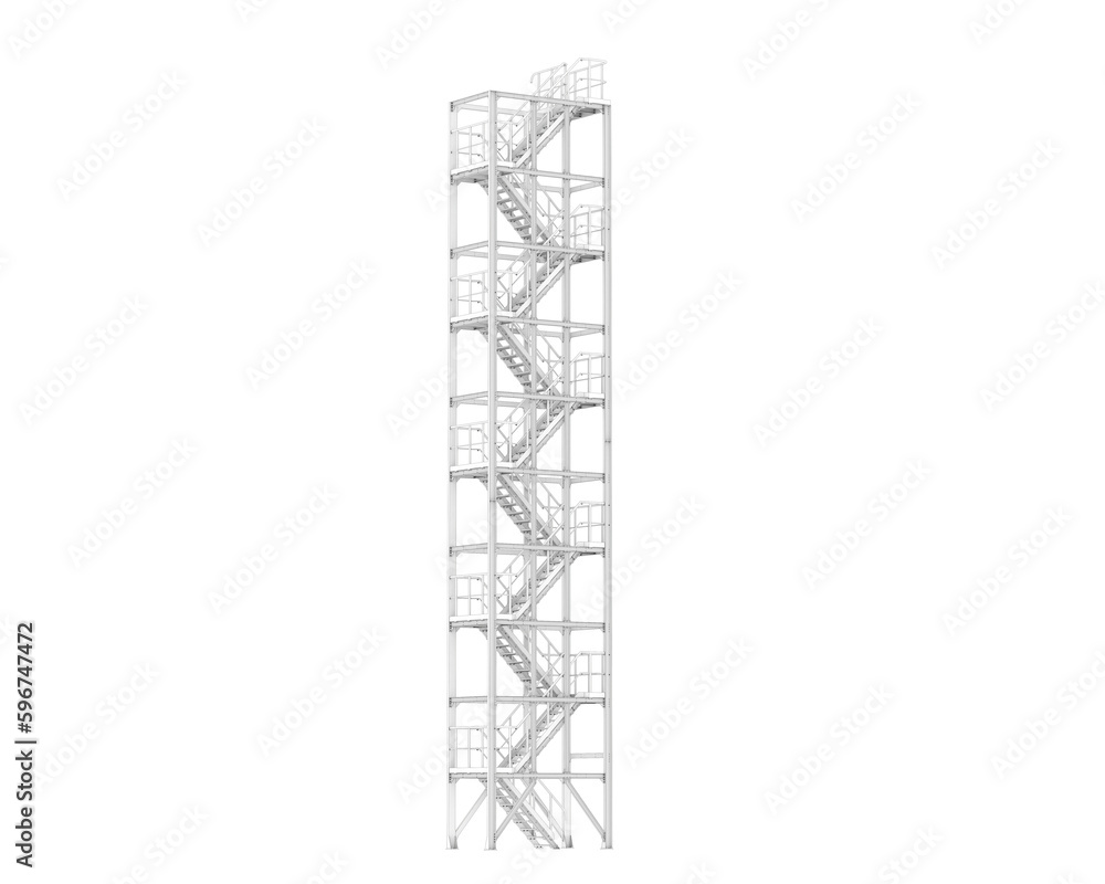 Stairs isolated on transparent background. 3d rendering - illustration Stairs isolated on transparent background. 3d rendering - illustration
