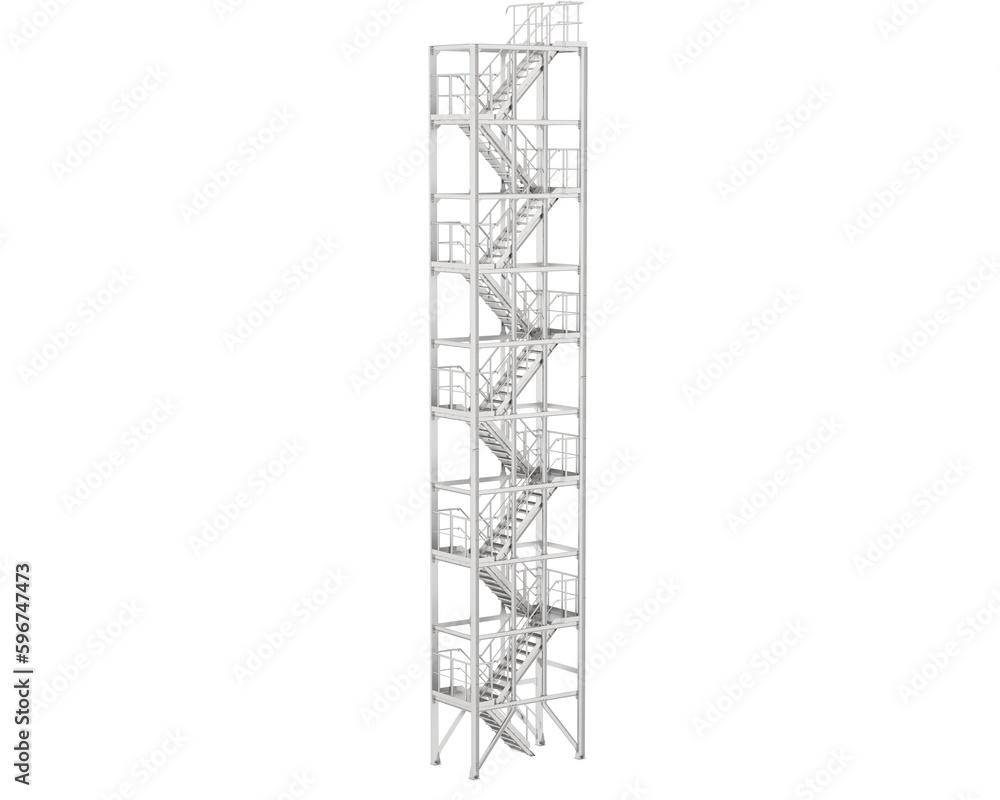 Stairs isolated on transparent background. 3d rendering - illustration Stairs isolated on transparent background. 3d rendering - illustration