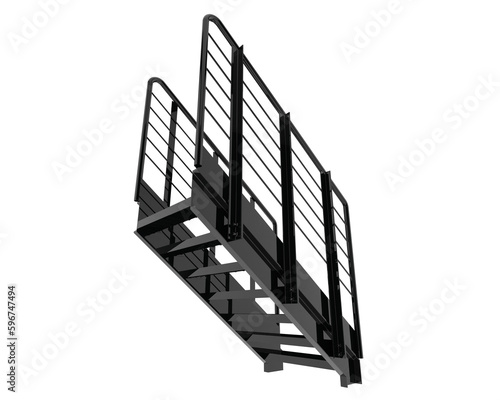 Stairs isolated on transparent background. 3d rendering - illustration
