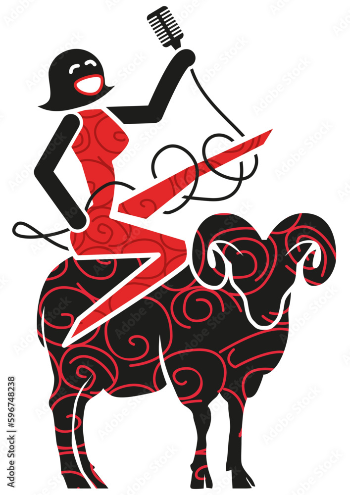 Fototapeta premium Cantante su montone