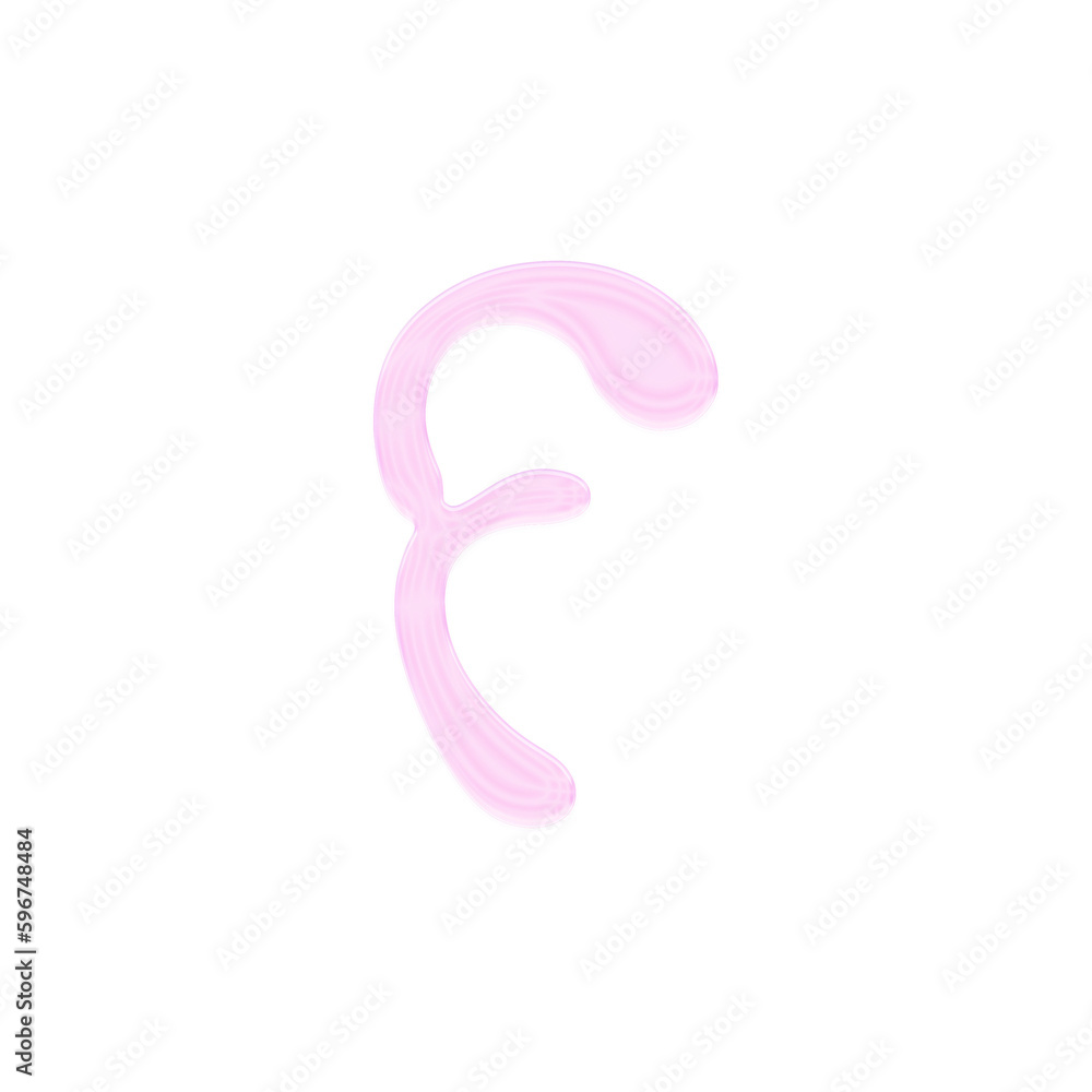 3D Fluid Alphabet f 3D Fluid Alphabet f
