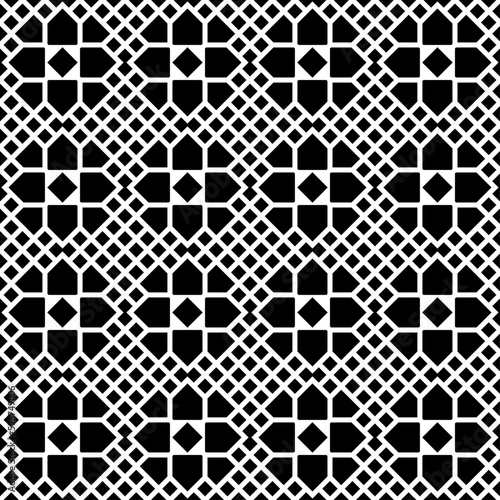 Vector seamless models. Modern stylish texture. Composition from regularly repeating geometrical element. Monochrome, simple. Vector illustrations.