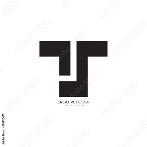 Modern letter T S or S T flat creative monogram logo © Shahanawaz
