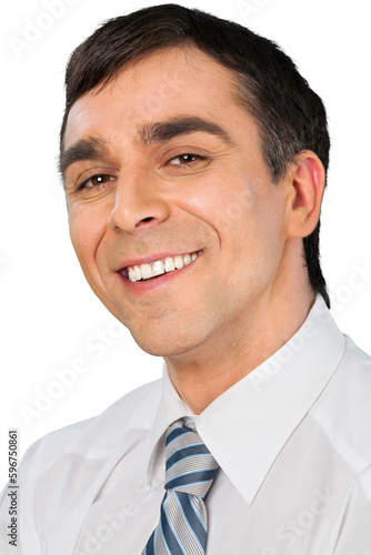 Portrait of Smiling Businessman - Isolated