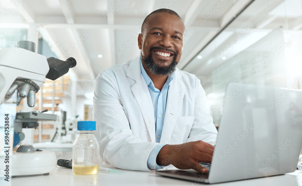 My client is going to be happy with their results. Shot of a handsome mature scientist sitting alone in his laboratory and using his laptop. My client is going to be happy with their results. Shot of a handsome mature scientist sitting alone in his laboratory and using his laptop.