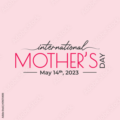 International Mothers Day Modern Calligraphy design on pink background