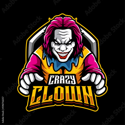 Clown esport mascot logo design