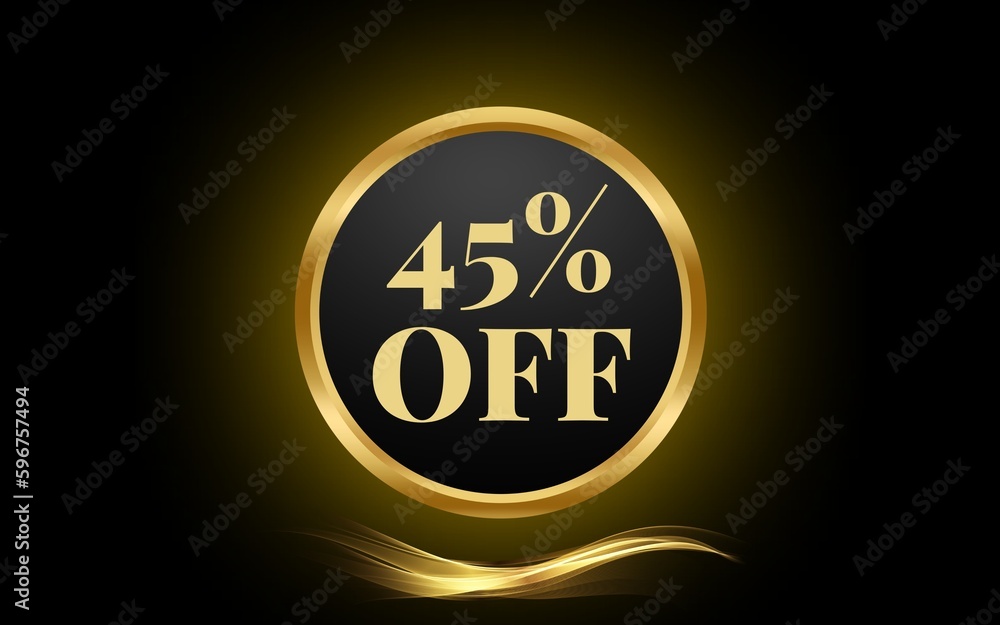 Fototapeta premium percent off, promotion, black and gold