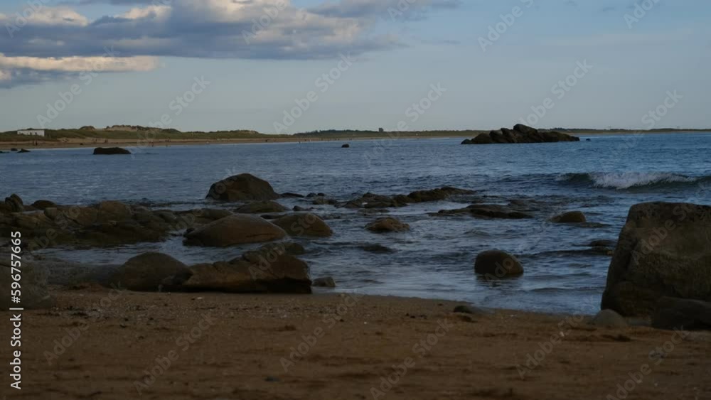 sunset at the beach. Erdeven, morbihan, france sunset at the beach. Erdeven, morbihan, france