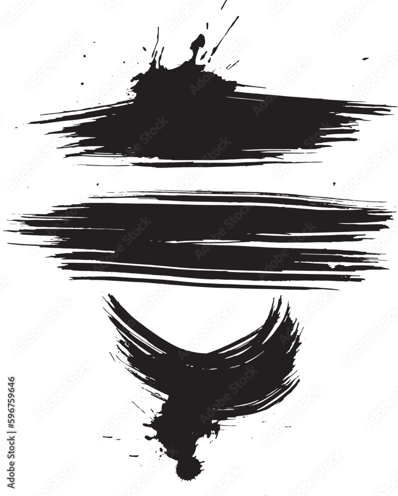 Grunge Dry Brush Freehand Smears Set Grunge Dry Brush Freehand Smears Set