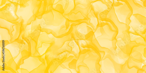 Abstract yellow marble fluid painted background. Alcohol ink or watercolor art. Editable vector texture backdrop for poster, card, invitation, flyer, cover, banner, social media post