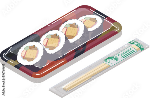 パックに入った太巻きのベクターイラスト素材