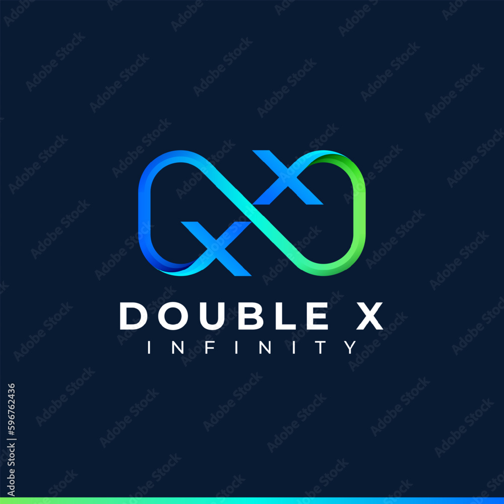 Letter X Infinity Logo design and Blue Green Gradient Colorful symbol for Business Company Branding and Corporate Identity Letter X Infinity Logo design and Blue Green Gradient Colorful symbol for Business Company Branding and Corporate Identity