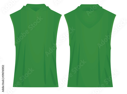 Green hoodie top tank. vector illustration