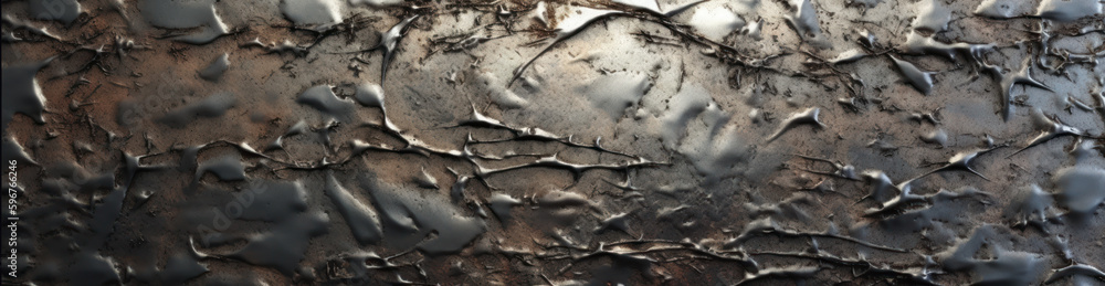 Rusty metal texture. Abstract background banner. 3d rendering illustration. AI generative