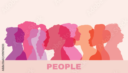 Mix race people avatars  profile group of men and women of diverse culture Diversity multi-ethnic and multiracial people. Concept of racial equality Multicultural society  Vector