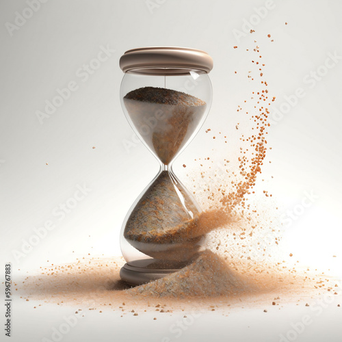 hourglass with sand on a white background	