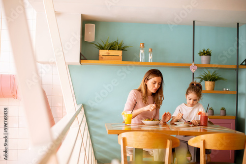 Mother and daughter having ...