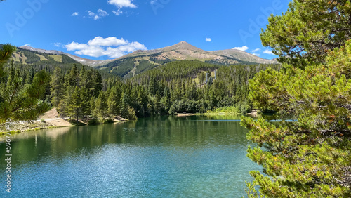 Sawmill Reservoir in the mountains in Breckenridge Colorado