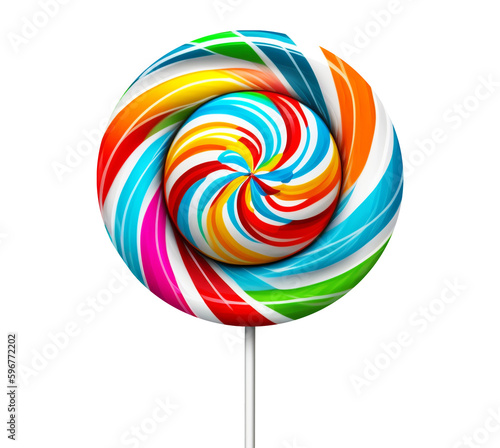 Lollipop in transparent background. Generative AI. photo