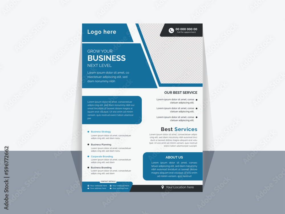 A4 size, Modern and Clean Business Flyer template.
