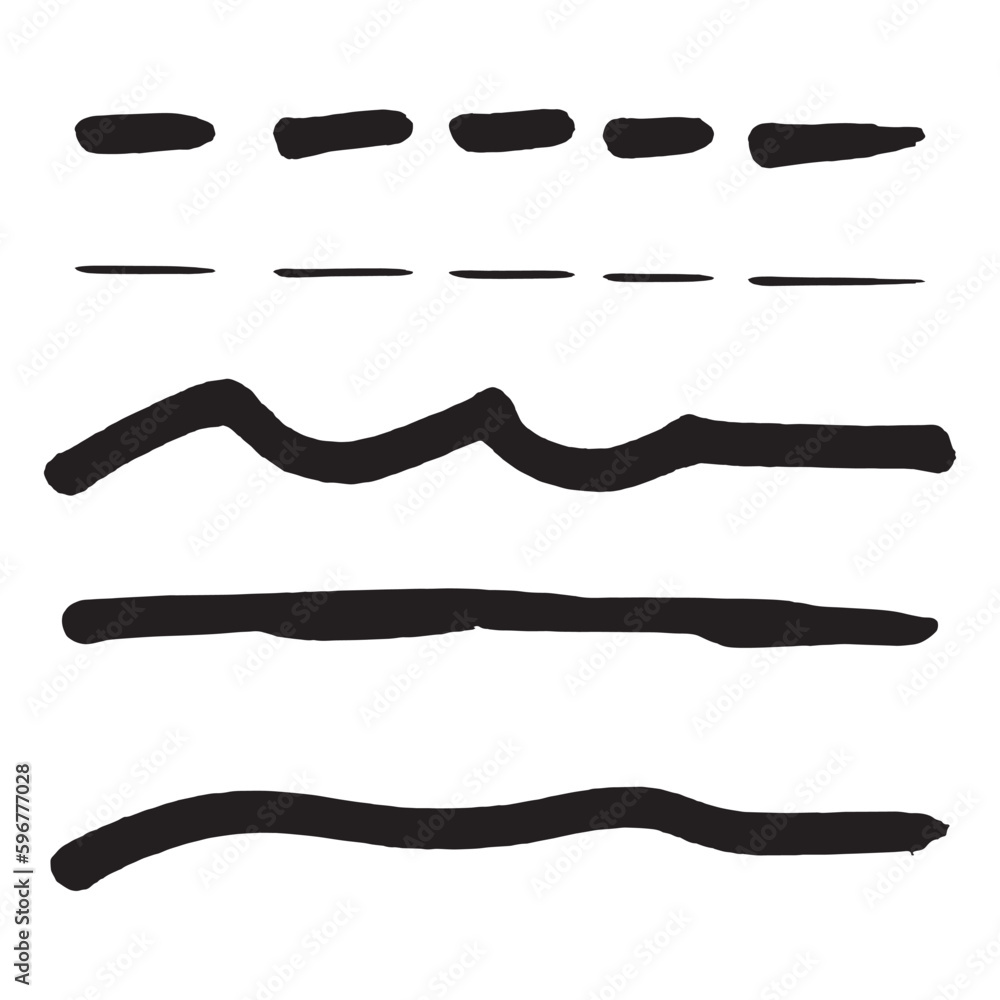 Set of hand drawn lines vector. Editable strokes. Black patterns. Design elements for your next project. Set of hand drawn lines vector. Editable strokes. Black patterns. Design elements for your next project.