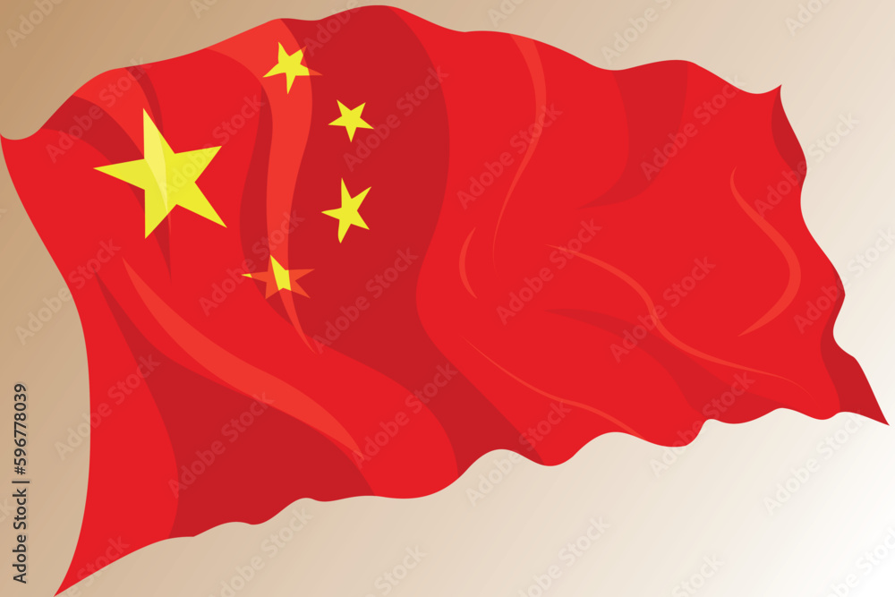 Chinese waving flag. patriotic symbols of China Chinese waving flag. patriotic symbols of China