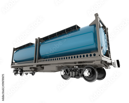 Train tanker isolated on transparent background. 3d rendering - illustration