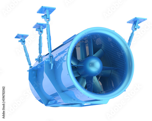 Fototapeta Naklejka Na Ścianę i Meble -  Tunnel fan isolated on transparent background. 3d rendering - illustration