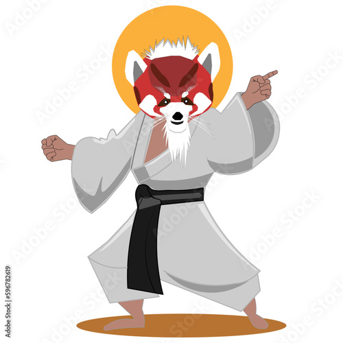 red panda kungfu master illustration