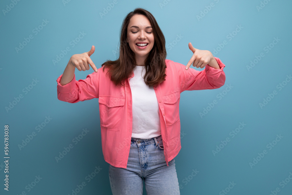 energetic happy young woman in long summer look on studio isolated background energetic happy young woman in long summer look on studio isolated background
