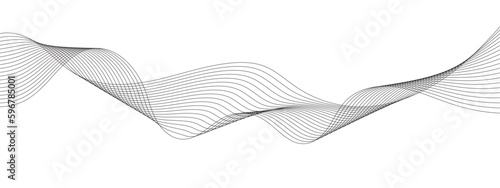 Abstract grey smooth element swoosh speed wave modern stream background. Abstract wave line for banner, wallpaper background with wave design. Abstract business wave curve lines background.