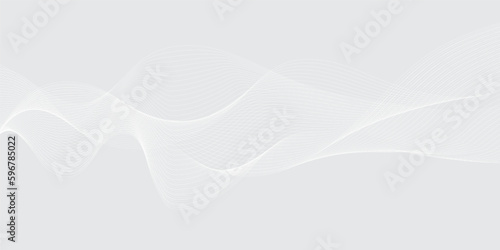 White abstract geometric curve lines background. Grey, white lines background. Digital future technology concept.