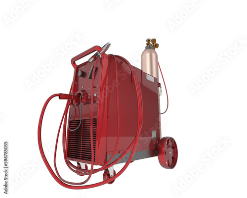 Welding machine isolated on transparent background. 3d rendering - illustration