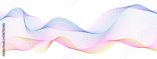 Abstract colorful glowing wave lines background. Blending gradient colors. Digital frequency track equalizer. Abstract frequency sound wave lines and technology curve lines background. 