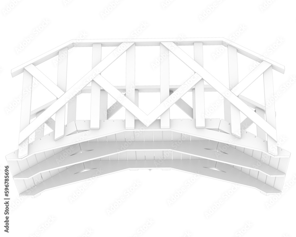 Fototapeta premium Garden bridge isolated on transparent background. 3d rendering - illustration