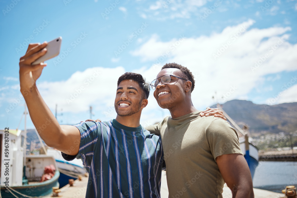 Selfies with my best bro. Shot of two young men taking selfies together outdoors. Selfies with my best bro. Shot of two young men taking selfies together outdoors.