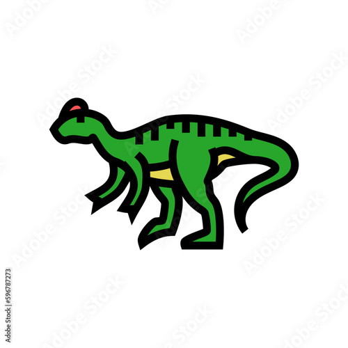 allosaurus dinosaur animal color icon vector illustration