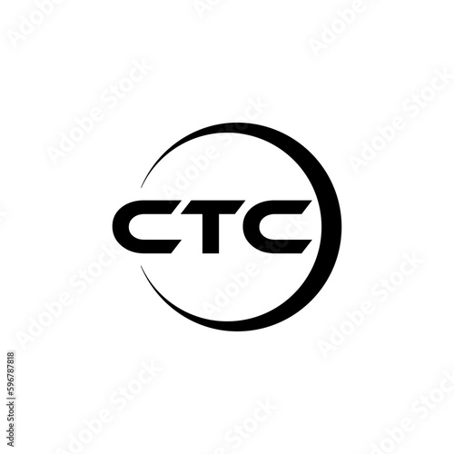 CTC letter logo design with white background in illustrator, cube logo, vector logo, modern alphabet font overlap style. calligraphy designs for logo, Poster, Invitation, etc. photo