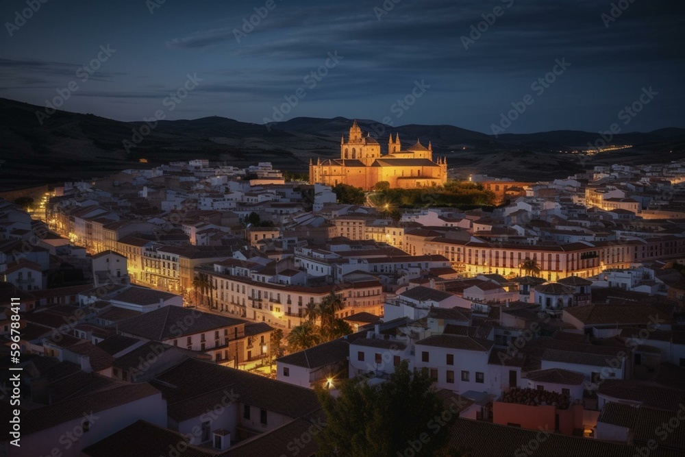 Lucena city in Andalusia, Spain against a backdrop. Generative AI