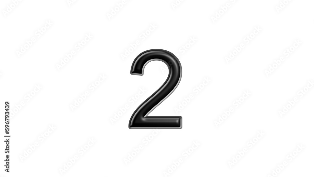 Fototapeta premium 2 black lettering white background year number