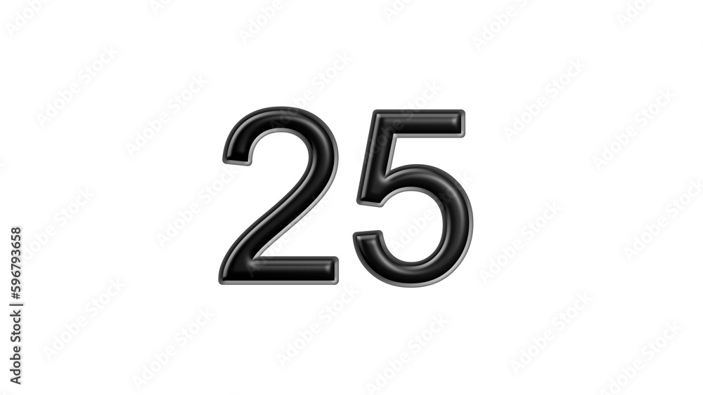 25 black lettering white background year number 25 black lettering white background year number