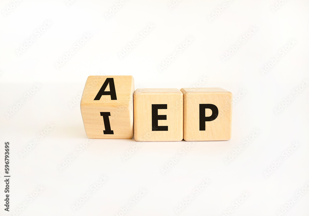 AEP or IEP symbol. Concept words AEP annual enrollment period IEP initial enrollment period. Beautiful white table white background. Medical annual or inintial enrollment period concept. Copy space. AEP or IEP symbol. Concept words AEP annual enrollment period IEP initial enrollment period. Beautiful white table white background. Medical annual or inintial enrollment period concept. Copy space.