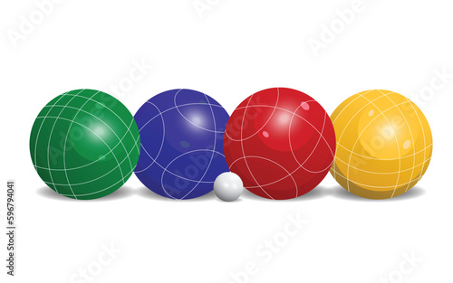 Illustration of Bocce Balls in several colors. Perfect For Additional Images With Bocce Sports Theme.