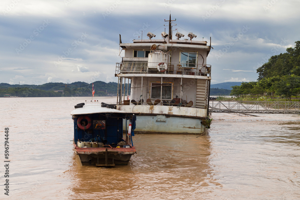 Old Ship Moored on Don Sao Island