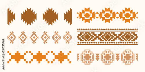 Aztec Navajo Borders set Southwestern Art symbols
